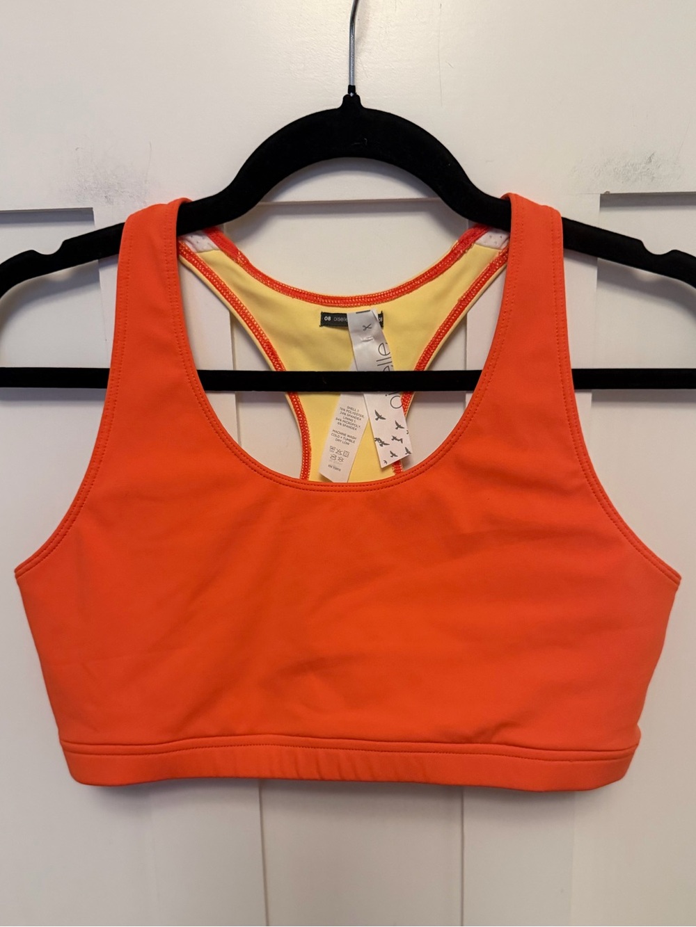 Oiselle Racerback Sports Bra Yellow Orange Size 8